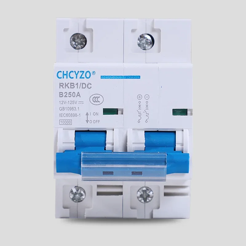 1P 2P DC Breaker 12V 24V 36V 48V 96V 120V DC Circuit Breaker 100A 200A 250A Solar Battery Protector Car Charging Pile Isolator