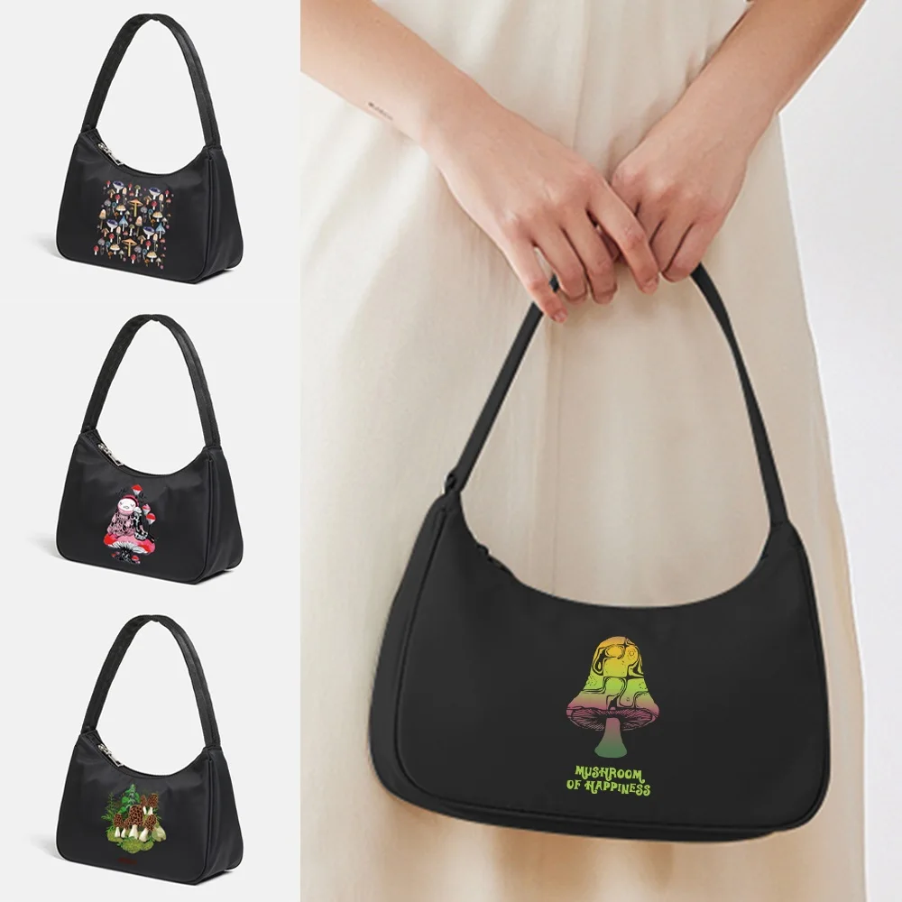 

Fashion Underarm Bags Ladies Shoulder Bags 2022New Casual Handbag Purses Harajuku Shoulder Hobo Bags Organizer Mushroom Print