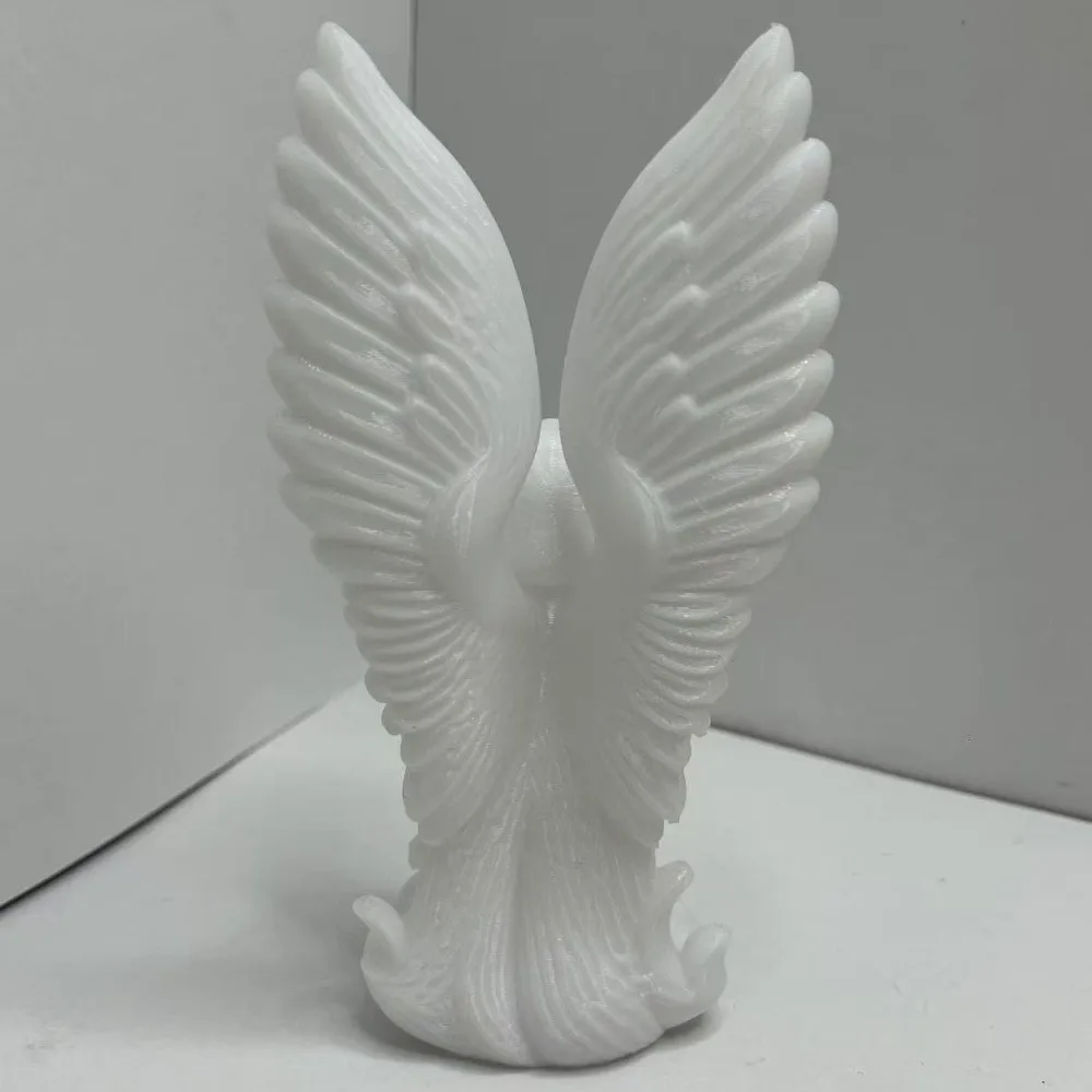 Desk Display 3D Printed Angel Figurine Exquisite Modern Guardian Angel Statue Pray Plastic Winged Sculpture Home