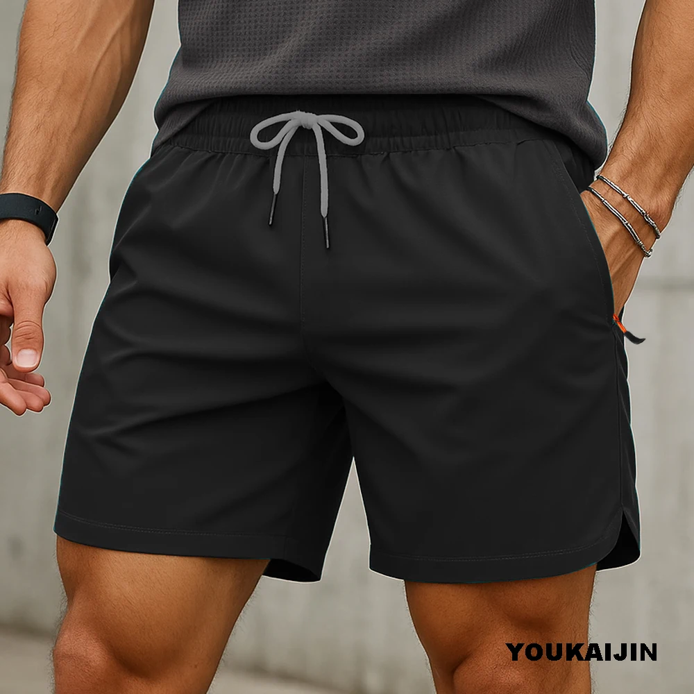 

Men's Quick Dry Zippered Pocket Fitness Sports Leisure Shorts Comfortable Breathable Thin Loose Outdoor Leisure Short 2025