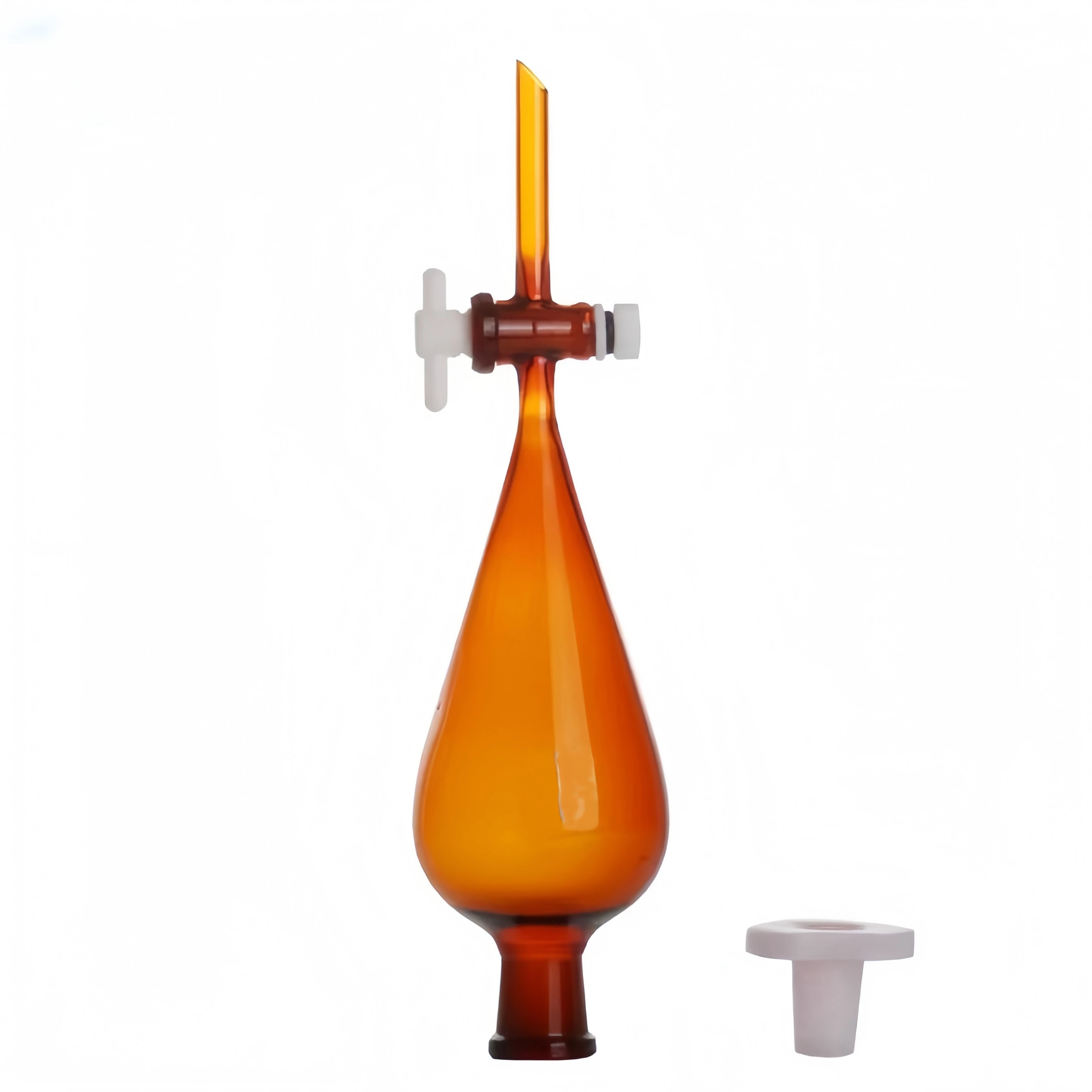PTFE Stopcock  Borosilicate Brown Glass Separating Funnels Pear 500ml/Conical Heavy Wall Lab Kit JVLAB
