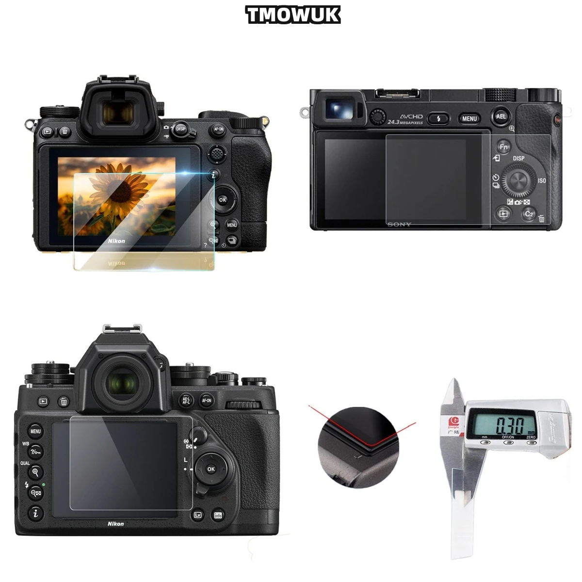 

For Nikon D5300 D54 D5500 D5600 Crystal Clear Tempered Glass Camera Screen Protector Anti-Glare
