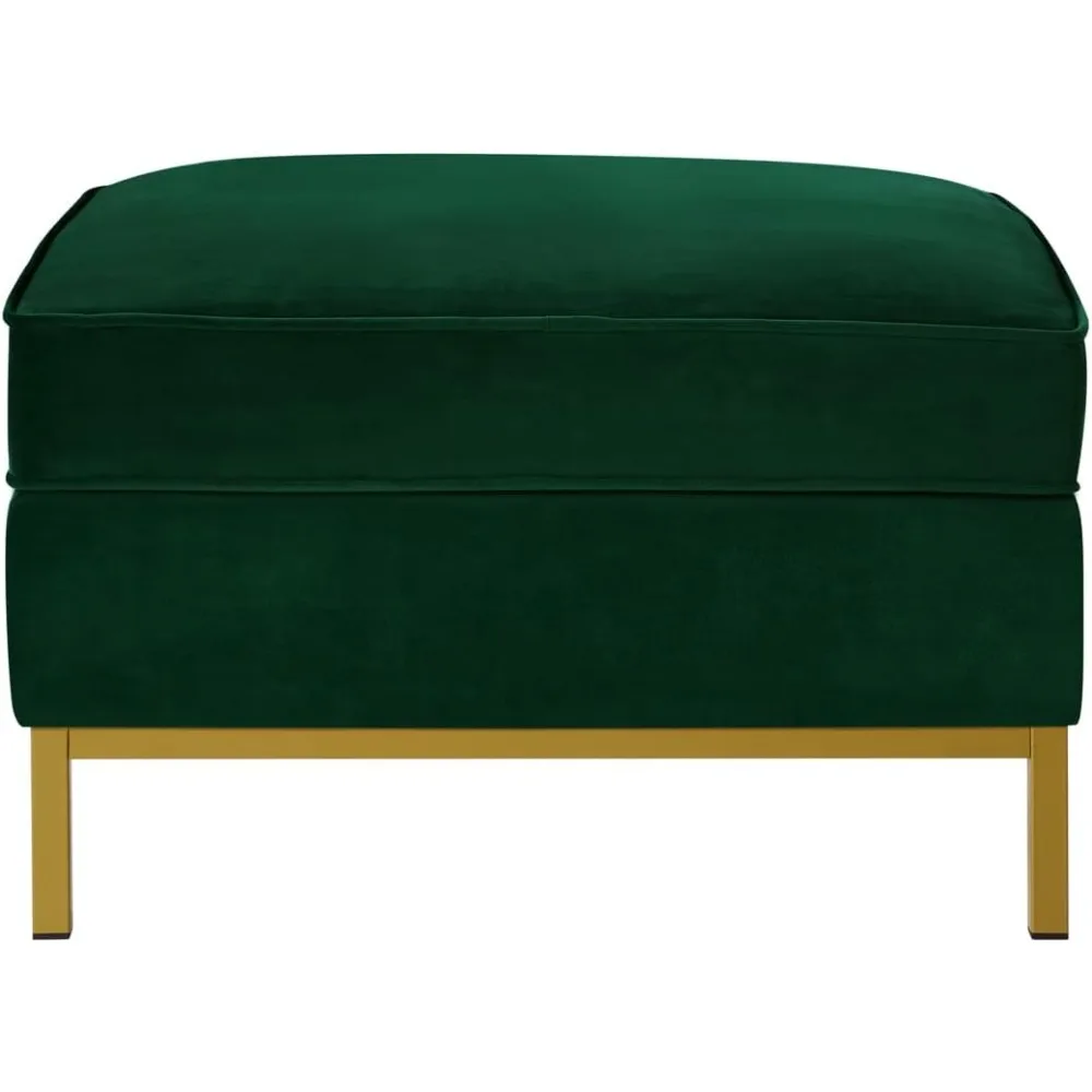Large Velvet Ottoman Square Couch Footrest with Padded Cushion
