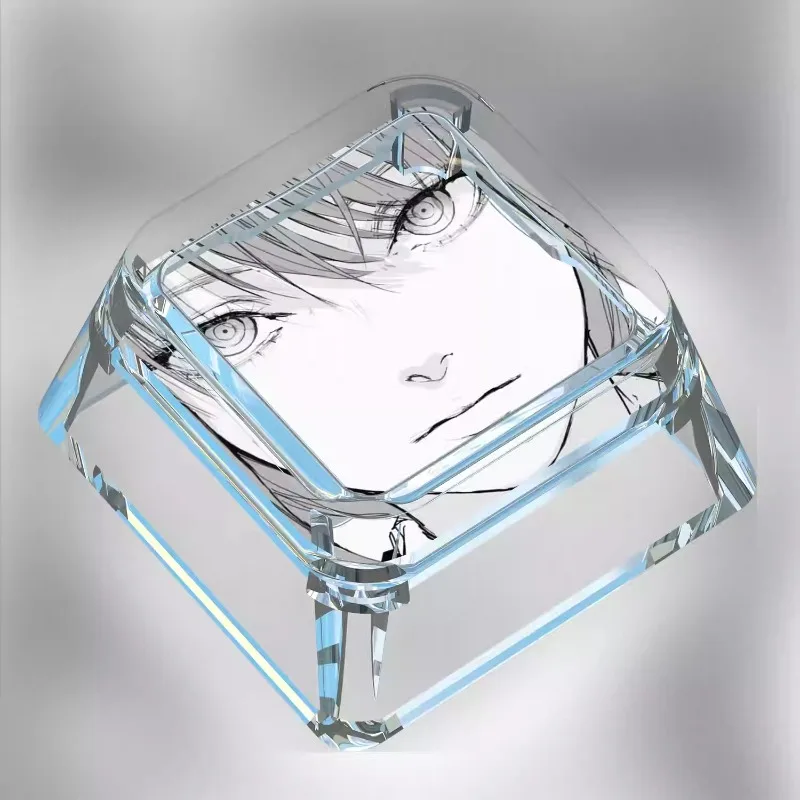 جديد بالمنشار رجل شخصية Keycap واحد أسود أبيض Reze الكرتون عبر شكل لوحة المفاتيح الميكانيكية شفافة Keycap الهدايا