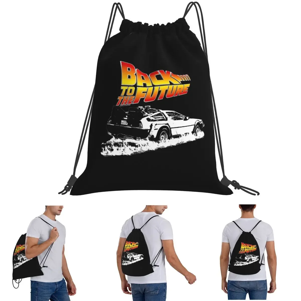 

Рюкзаки в стиле ретро «Назад в будущее», многофункциональные портативные сумки на шнурке, спортивная сумка, сумки для книг для студентов-путешествий