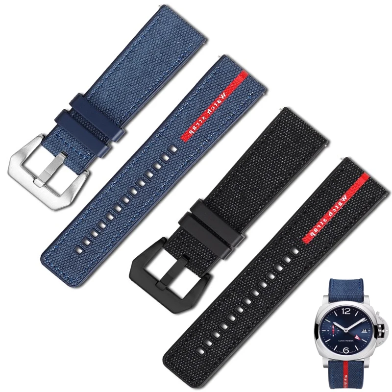 For Panerai SUBMERSIBLE band Luna Rossa PAM1466 PAM1391 PAM1565 Bracelet Rubber Strap 22mm 24mm 26MM Men's Waterproof Watchbands