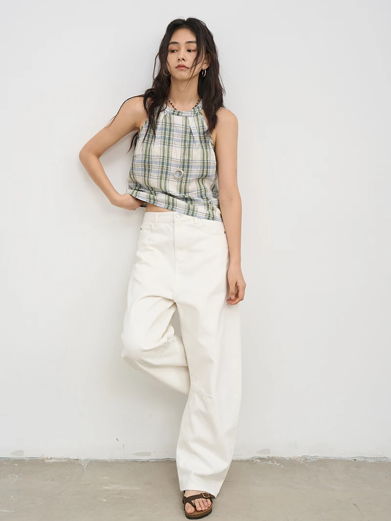 

Летний белый топ-майка Dopa een из льна с эффектом высокой воздухопроницаемости, модный, с вырезами, для ношения под одеждой