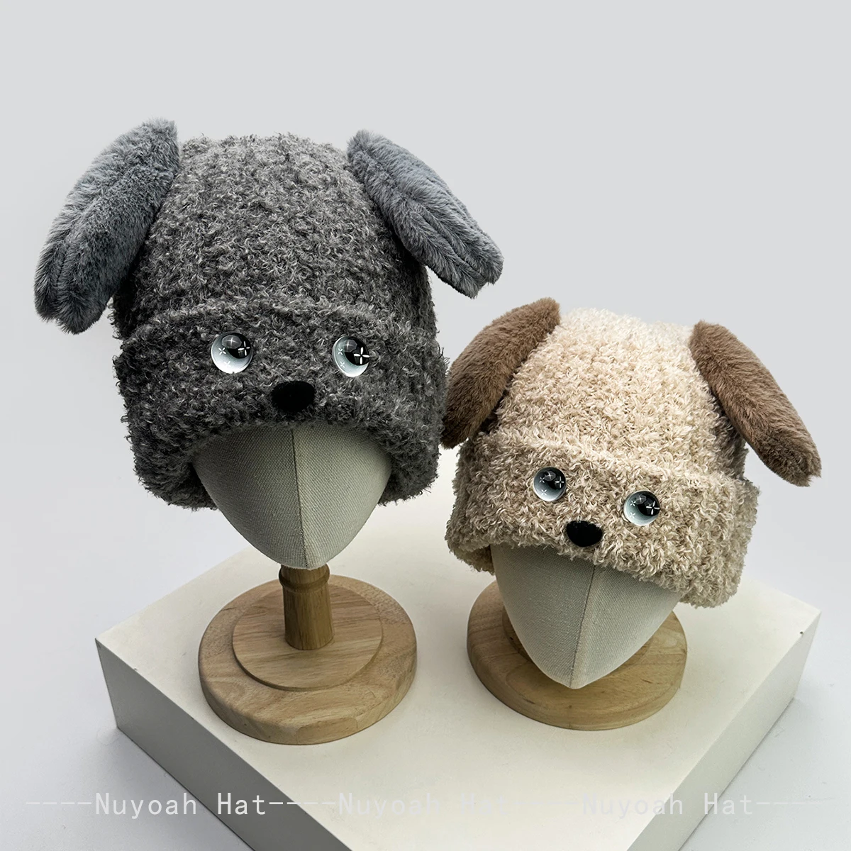 جديد إمرأة الكرتون لطيف آذان الجرو قبعات منسوجة دافئة حلوة موضة عادية بيني الكورية تنوعا في الهواء الطلق ins لينة و لزجة #2