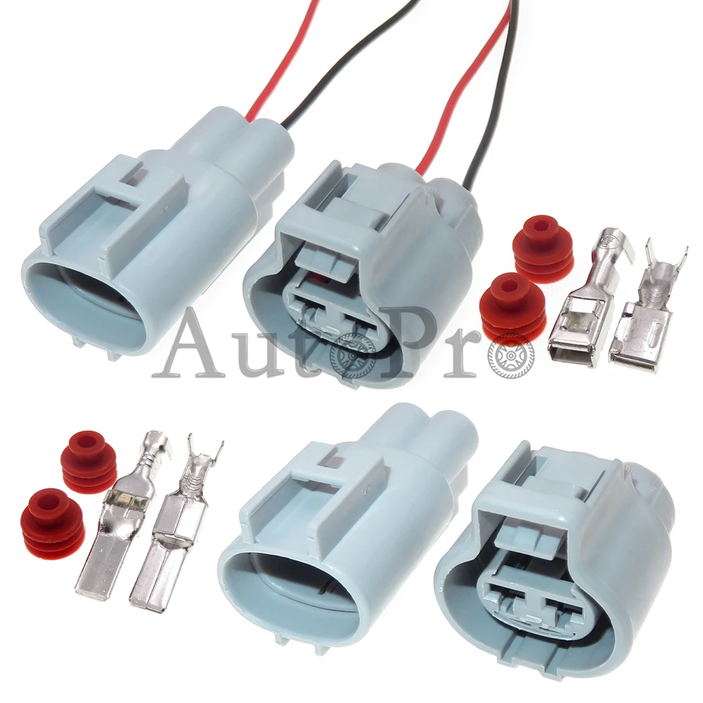 

1 Set 2 Hole 176143-6 AC Assembly Auto Male Female Docking Plug Car Fan Electric Wire Socket For Toyota Buick Excelle 176142-2