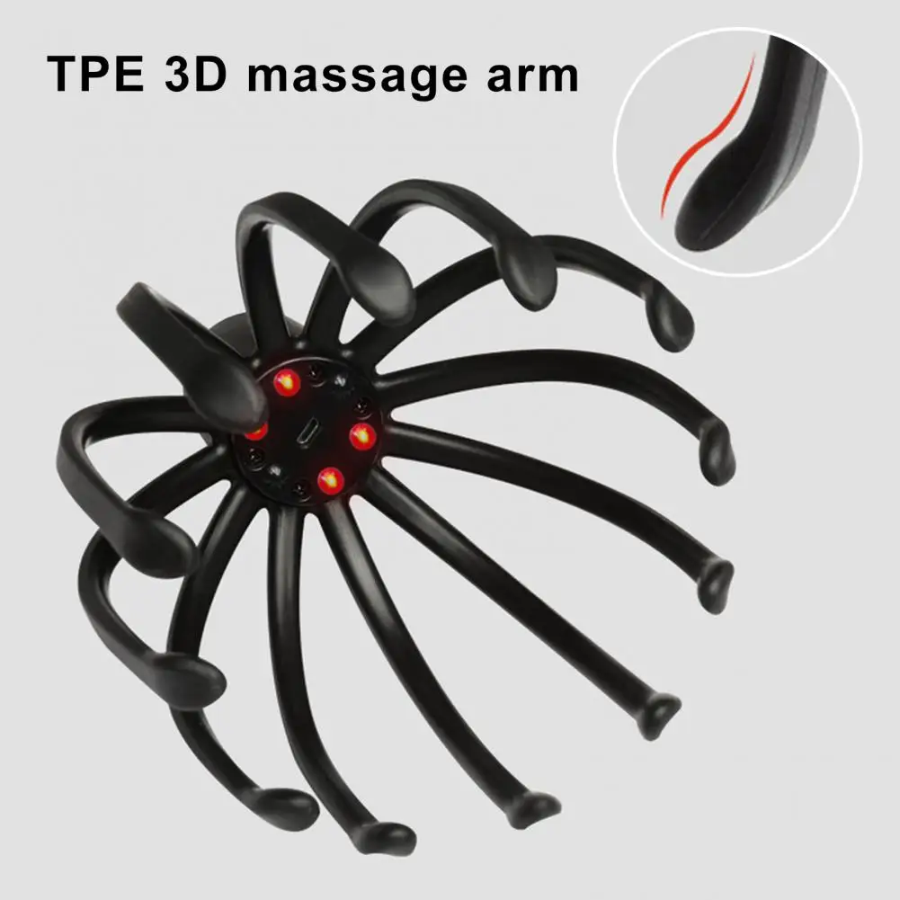 

Flexible Head Massager for Comfort Head Massager for Relaxation Cordless Electric Octopus Head Massager with 3 Modes for Scalp