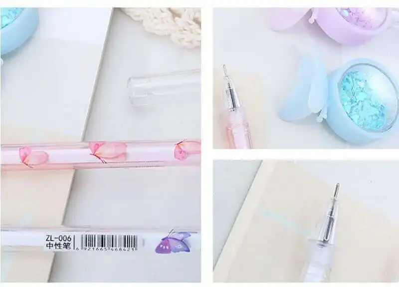 1-teiliges Lytwtw's Stationery Niedlicher Kawaii-Schmetterlings-Gelstift für Schule und Büro, kreativer, süßer, hübscher Stift – Detail 18
