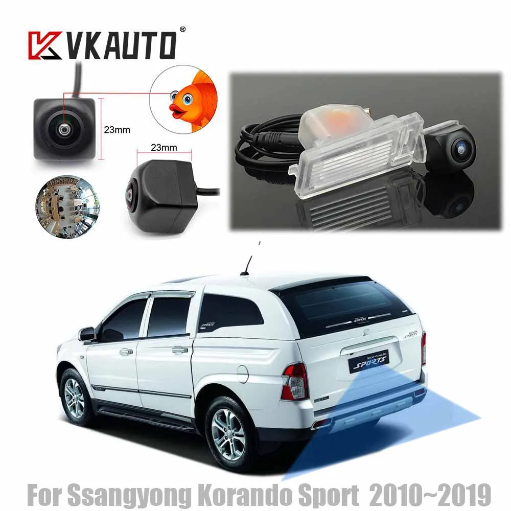 

VKAUTO Fish Eye Rear View Camera For Ssangyong Korando Sport SUV 2010~2019 CCD Night Vision HD Backup Reverse Parking Camera