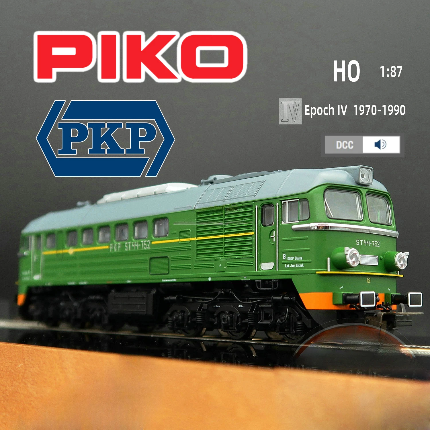 PIKO Train Model HO 1/87 52925 ST44 Poland PKP Fourth Generation M62big Lamp Digital Sound Effect Version Rail Car Toy