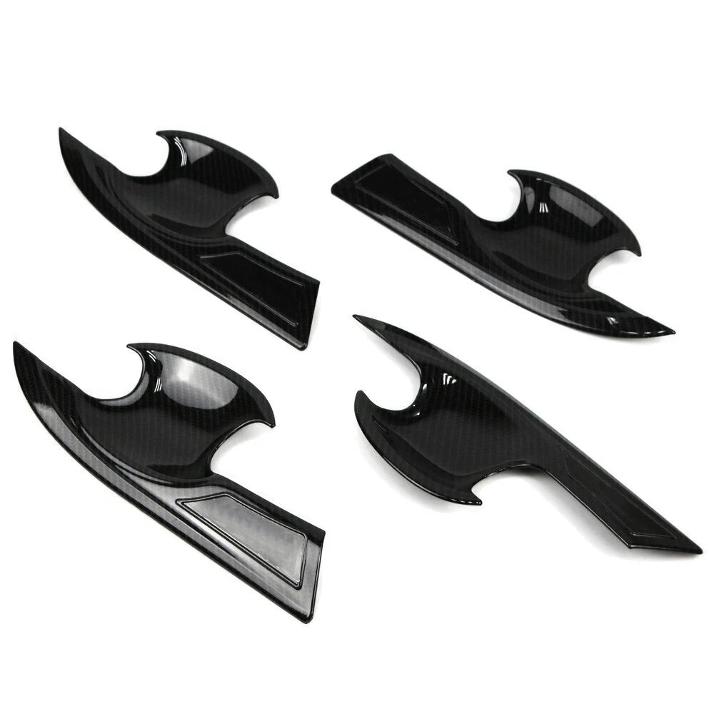 Untuk Honda Civic 2016 2017 2018 2019 2020 serat karbon luar eksterior pegangan pintu + mangkuk pelindung Trim