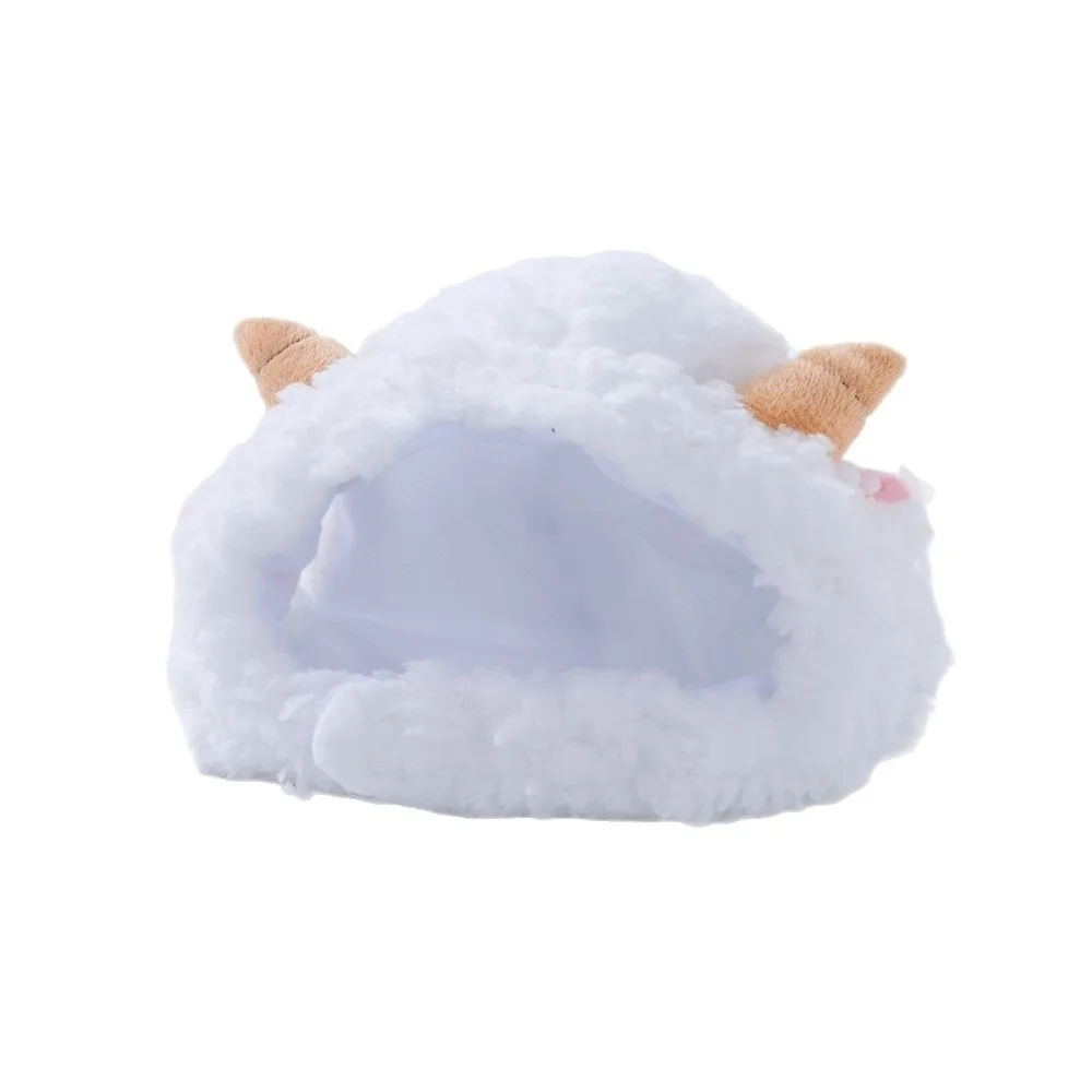 Pet Costume Cartoon Cat Cosplay Hat Comfortable Soft Goat Style Hat Creative Funny Pet Head Cover Puppy Kitty