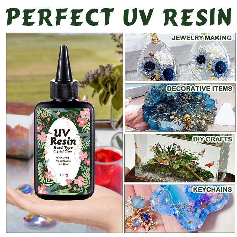 Neu Verbessertes Kristallklares Hartes UV-Harz-Set Vorgemischt Ultraviolett Schnellhärtend für Schmuckherstellung DIY-Handwerk – Detail 6