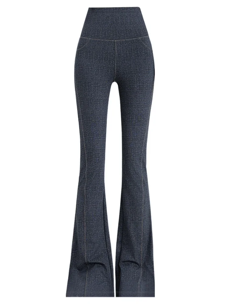 Pantalon Barbie en Denim pour Femme, Vêtement Légèrement Taille Haute, Slim, Lifting des Hanches, de dehors, Couleur Unie, Nouvelle Collection Printemps et Automne 2024