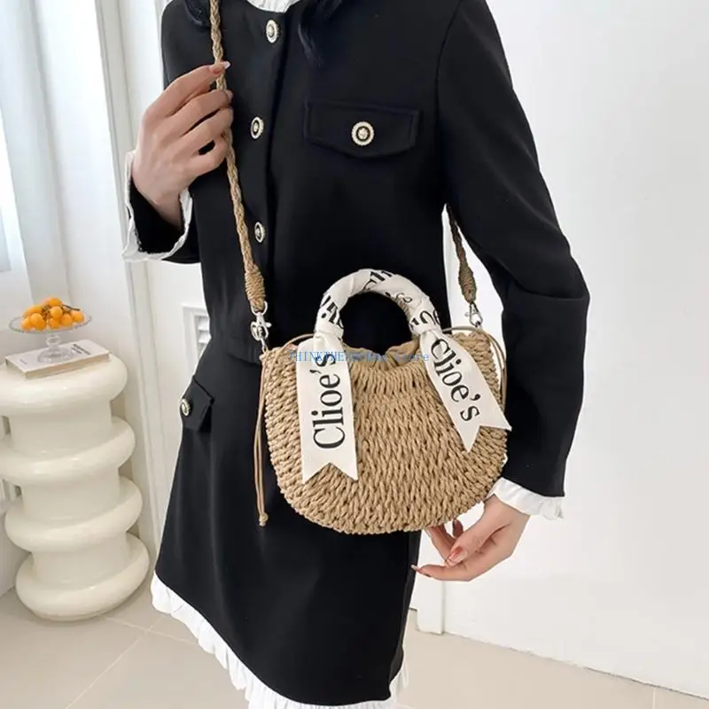 

63HC Straw Clutch Handbags for Women Girls Evening Clutch Purse Handbag Straw Shoulder Crossbody Bag Summer Beach Bag Gifts