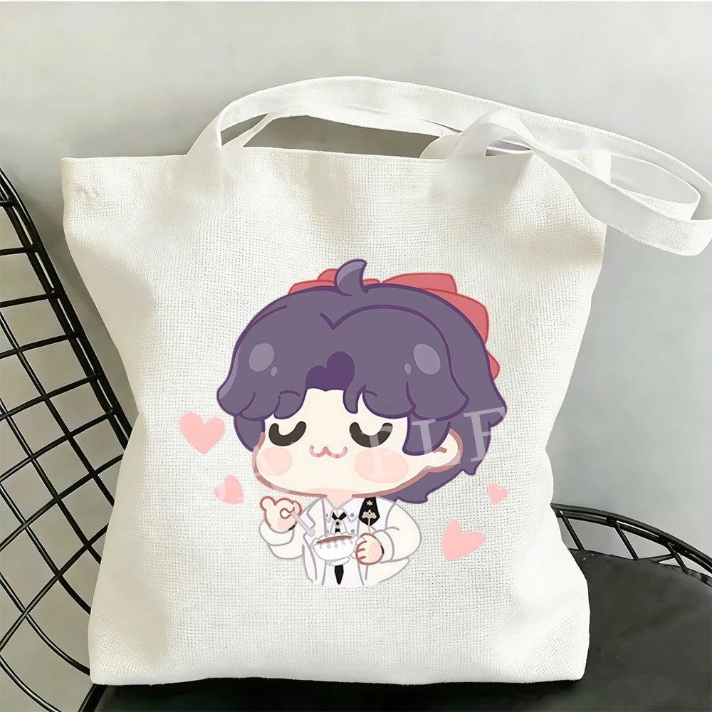 

Холщовая сумка 35x40 см Love and Deepspace Super Cute Rafayel Qiyu: Рюкзак для хранения аниме-товаров для фанатов Рафаэля, идеальный для косплея