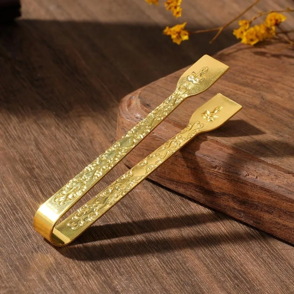 Long Charcoal Burner Tweezers Metal Comfortable Gripping Charcoal Clip Tea Table Clip For Enthusiasts Home Fragrance Lovers