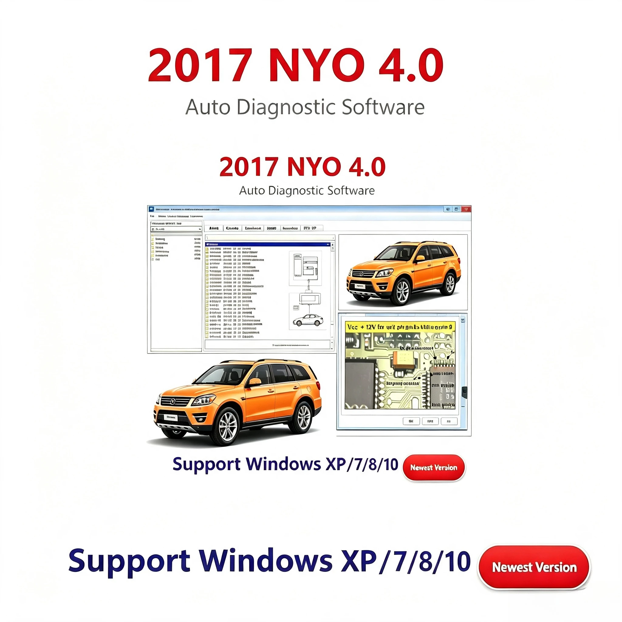 Newes NYO 4 Full Database 2017 Airbag+Instrument Panel+Radio+IMMO+Navigation Automatic Data Repair SoftwareSupport Win XP/7/8/10