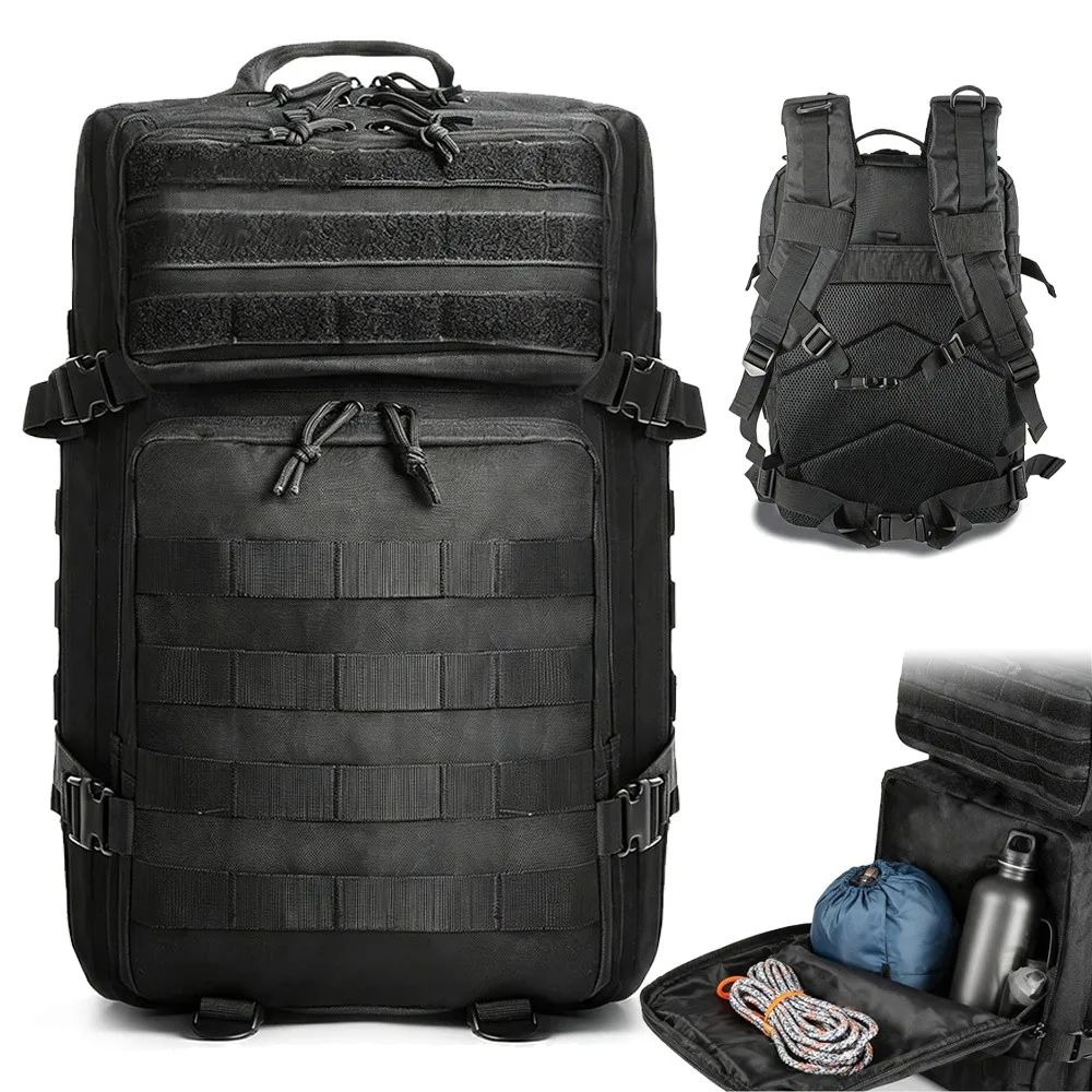 1 sac à dos de randonnée et d’alpinisme d’une capacité de 45 litres, doté de 6 poches et de 5 compartiments, idéal pour le camping, la randonnée, les voyages et les activités de plein air.