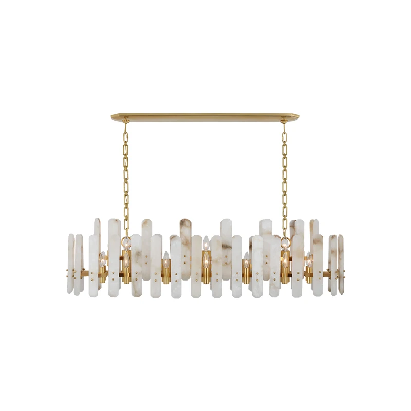 

Natural Marble Design Gold Chrome E14 LED Chandelier Alabaster Hanging Light Lustre Suspension Luminaire Lampen For Dinning Room
