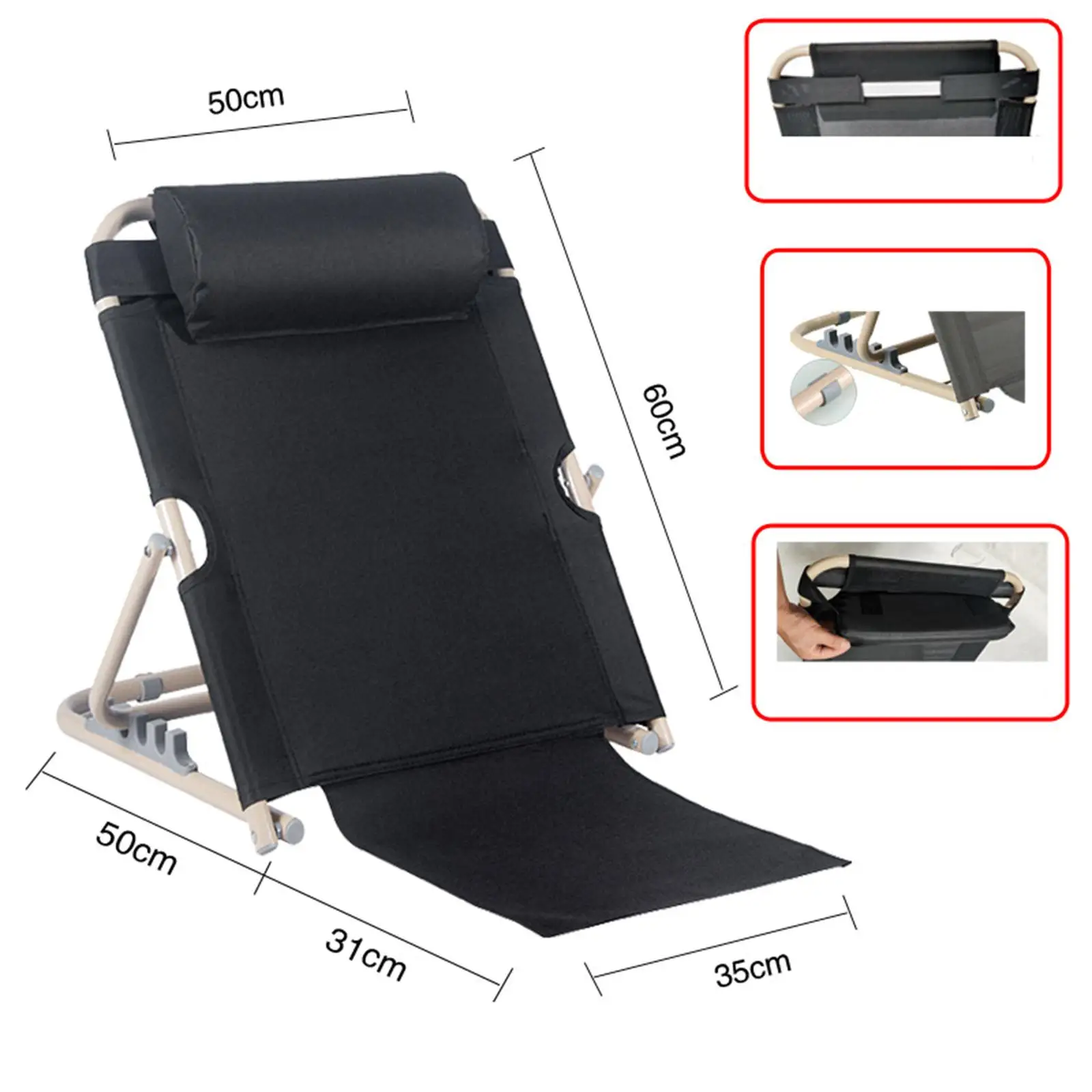 Lifting Bed Backrest for Adult Multi Function Folding Adjustable Floor Chair Nursing Backrest Bed Chair for Bedroom Dormitory