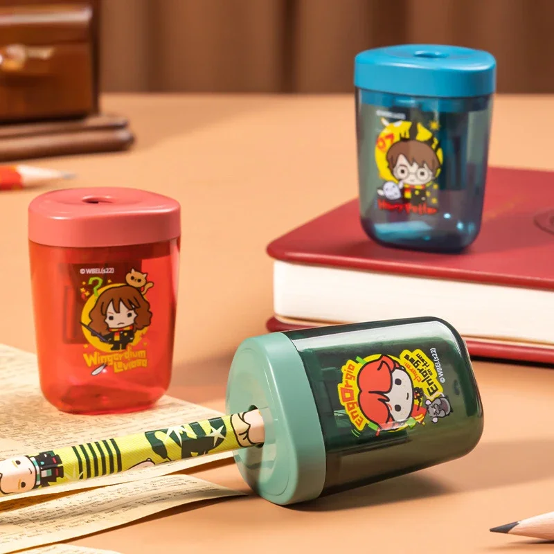 Sacapuntas de Harry Potter para estudiantes, papelería de aprendizaje linda, suministros escolares Kawaii, animación de personajes de dibujos