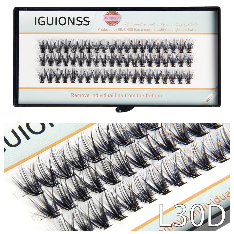 IGUIONSS 30D Nerz-Wimpernverlängerung Natürliche 3D Russische Volumen-Kunstwimpern Einzelne Weiche Natürliche Falsche Wimpern – Detail 3
