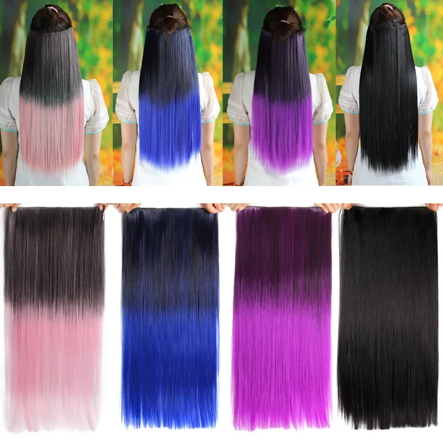 22Inch 5Clips In Hair Extension Synthetic Clip In Hair Extension Long Straight Hairpiece Wave Hairpiece One Hairpiece