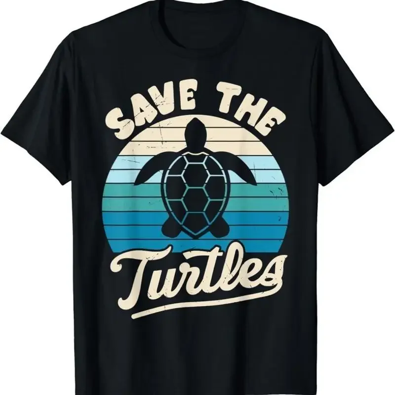 Save Turtles Sea Retro Earth Day Awareness T Shirt