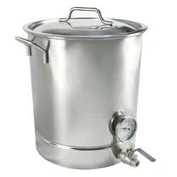 Commercial Brew Stainless Steel Kettle Stock Pot Tap Kegerator Dispenser for Beer Wine Soda Bar Restaurant 30L/40L/60L