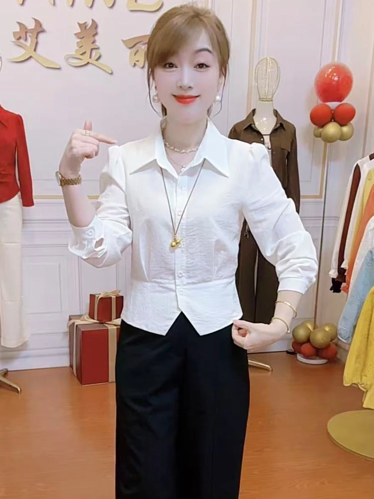 Slimming ort Sve Long irt Women's Design Autumn New Sle Casual Faion Casual Wind irt Ladies' Premium irt