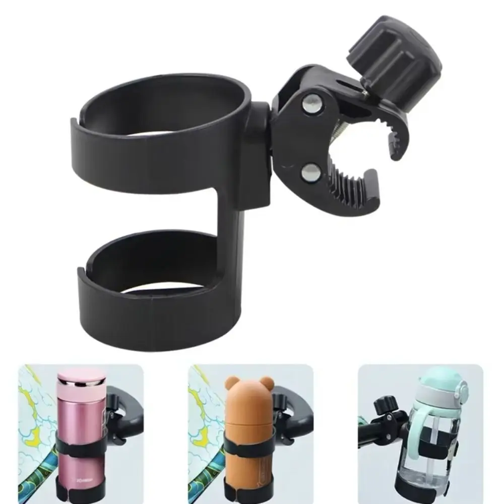 Suporte universal de copo de água para carrinho de bebê, suporte de plástico estável para bebidas, acessórios, instalação de barra de mão, suporte de copo de bicicleta