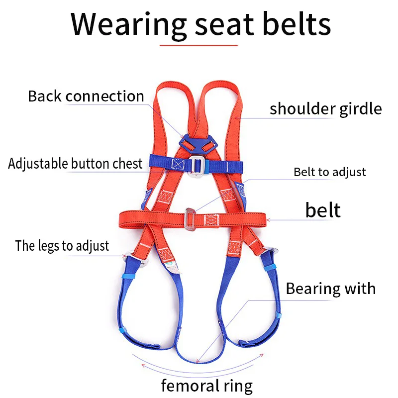 High-Altitude Safety Belt Outdoor Arnes de seguridad en el trabajo Fall Protection Rope Safety harness in work Safety harness-2M