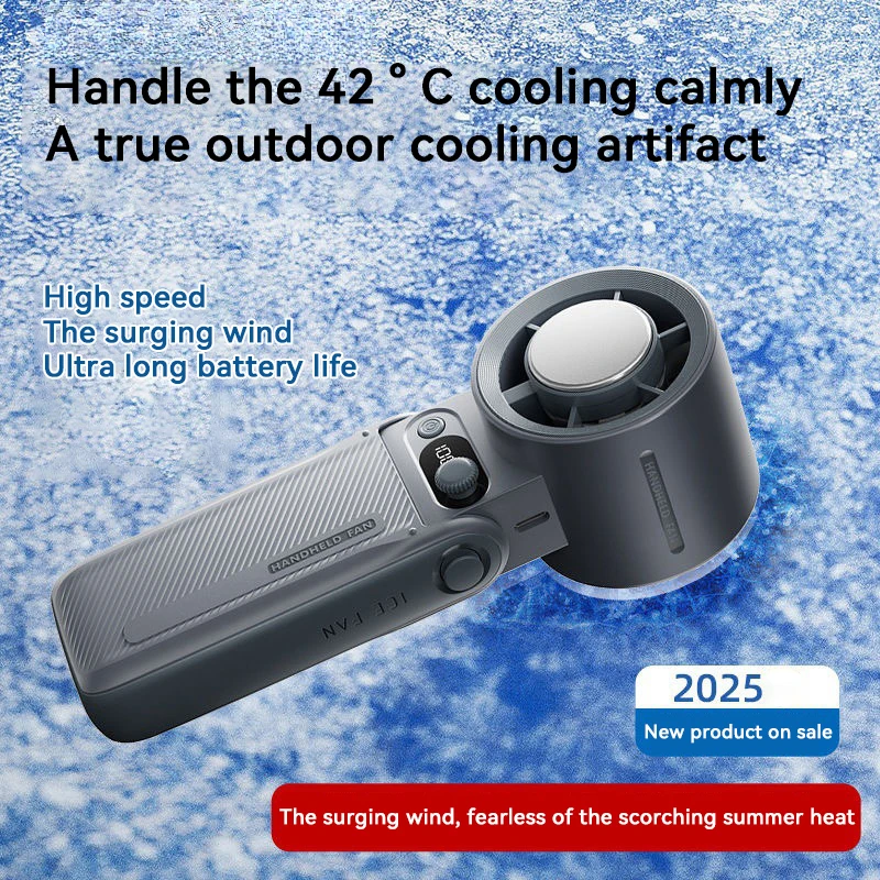 Portable Handheld Fan Strong Wind 199 Gear Wind Speed LED Digital Display Adjustable Turbo Portable