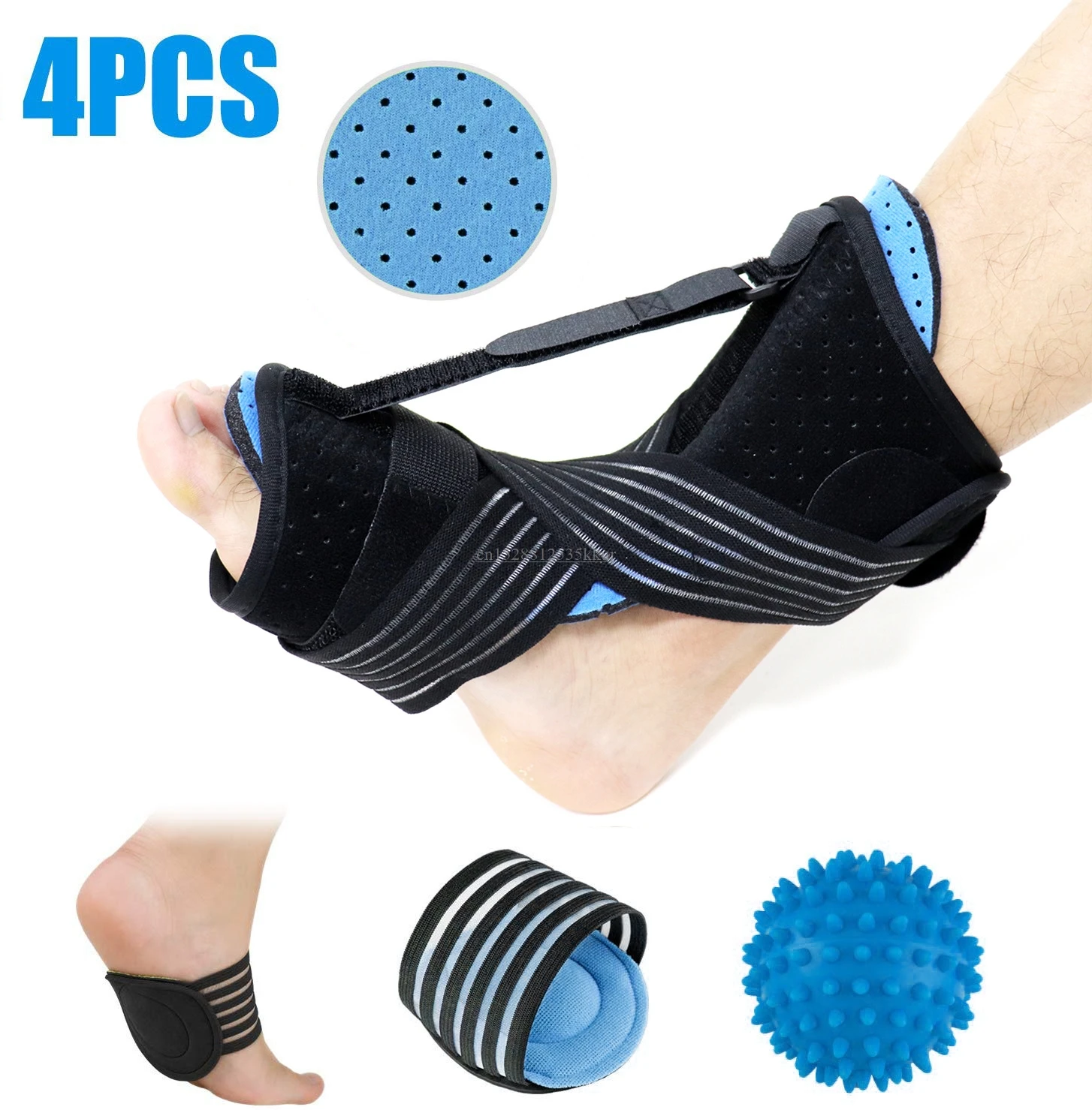 4 adet gece ateli ayak ortezi sabitleyici Plantar fasiit Dorsal ayak bileği ateli ayak damla ortezi ayak bileği ateli desteği