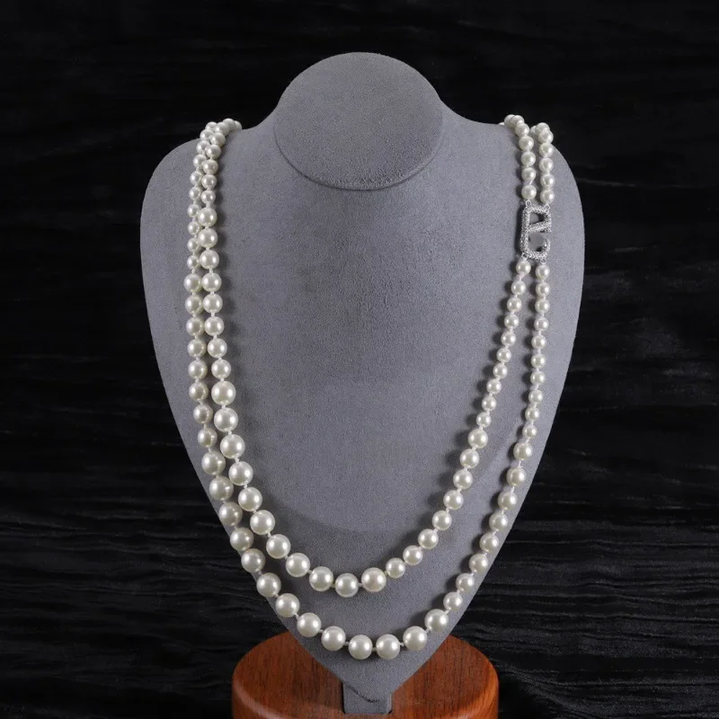 

Цепочка для свитера Модная жемчужная цепочка Осень и зима Легкая роскошная элегантная высокая версия Трендовая цепочка для свитера