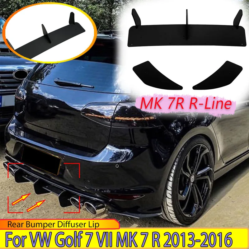 

For VW Volkswagen Golf 7 VII MK 7 R R-Line 2013-2016 Rear Bumper Diffuser Lip Tail Side Splitter Spoiler Plate Body Kits Tuning