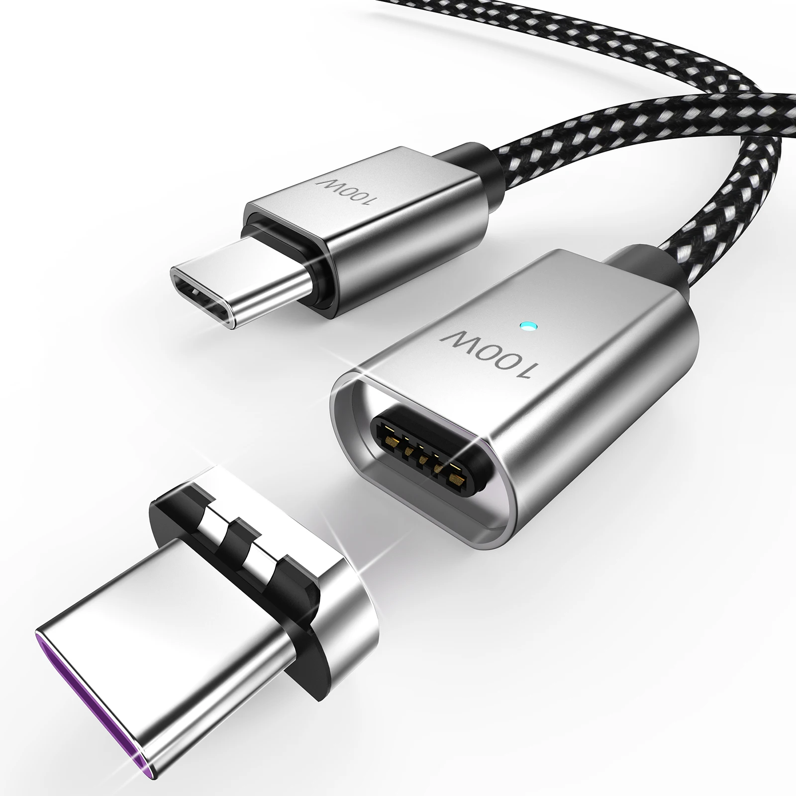 Suntaiho PD 100 واط USB C إلى USB نوع C كابل المغناطيسي 5A شحن سريع USB-C الحبل لسامسونج شاومي هواوي ماك بوك نوع-C شاحن