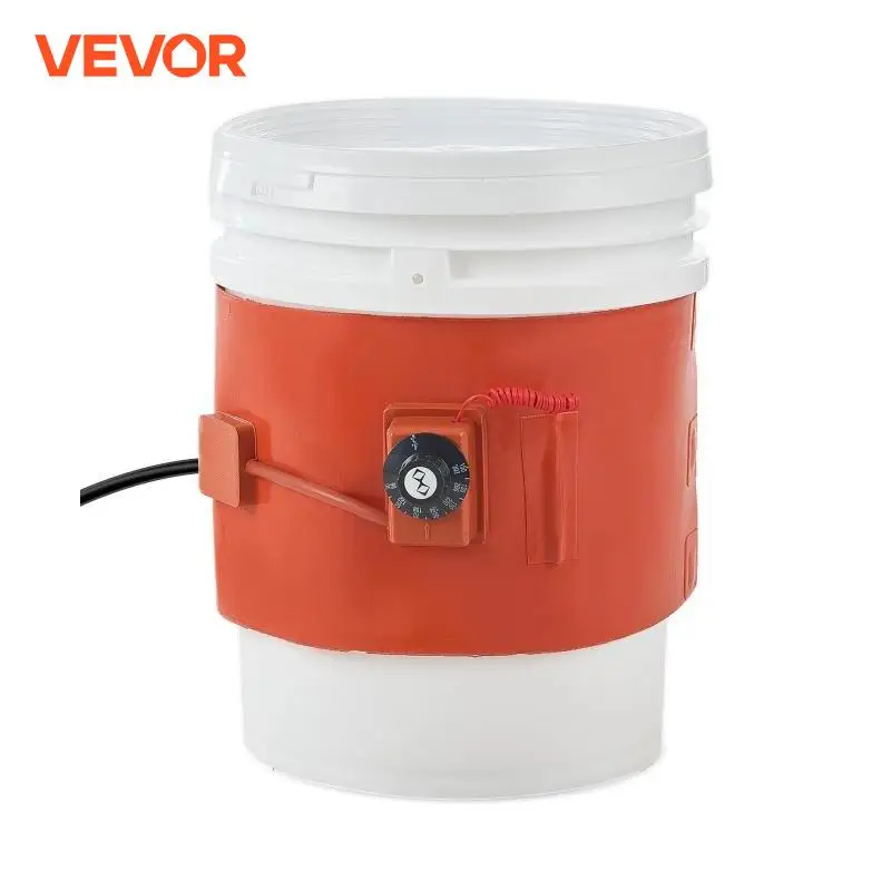 VEVOR Metal Drum Heater 800Watt 7.75in Pail for 5Gallon Barrel 86-302℉ Adjustable Thermostat High Efficiency Silicone Grease