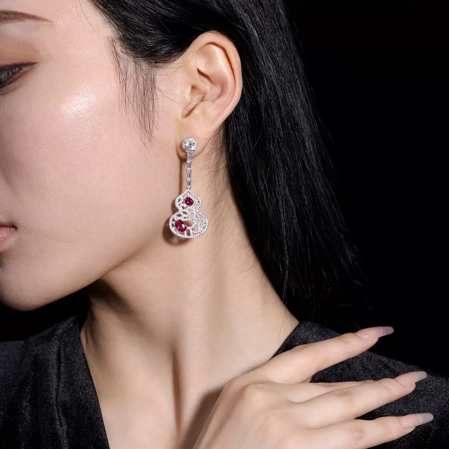 ต่างหูจี้เงินแท้ S925 พร้อมสร้ - Diamond Stud Earrings บทวิจารณ์และราคา