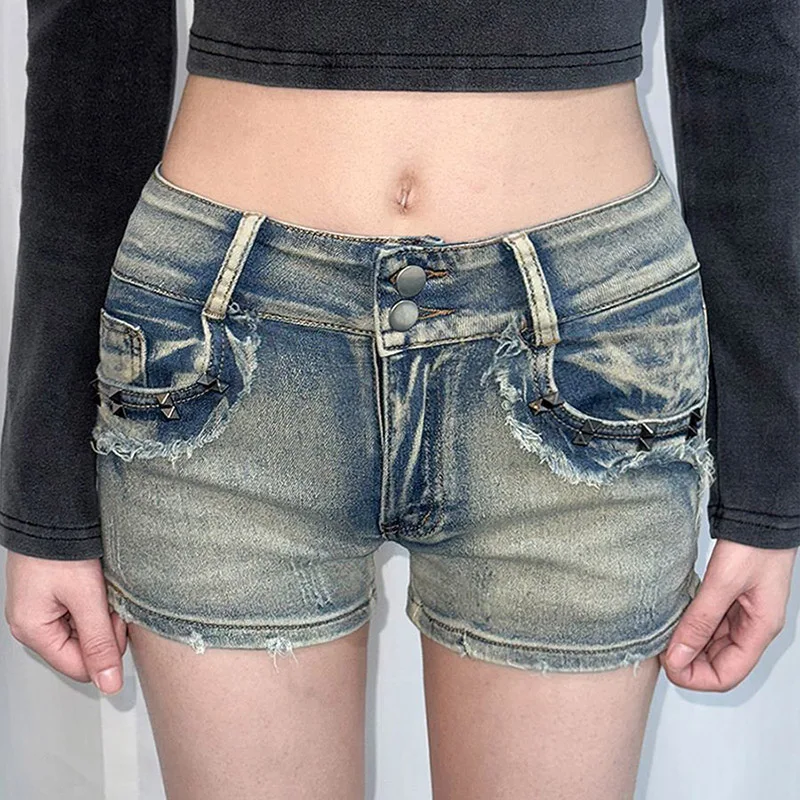 

Hot Sale Summer Girls Skinny Thin Jeans Female Retro Designer Short Pants Women Fashion Sexy Low Waist Denim Shorts