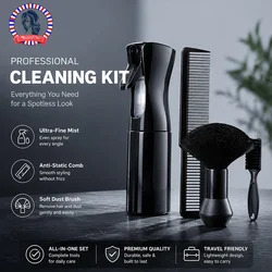 4pcs Professional Haircut Set Barbershop Tools Spray Bottle Comb Hair Cleaning Brush Salon Hairstylist Styling Accessories