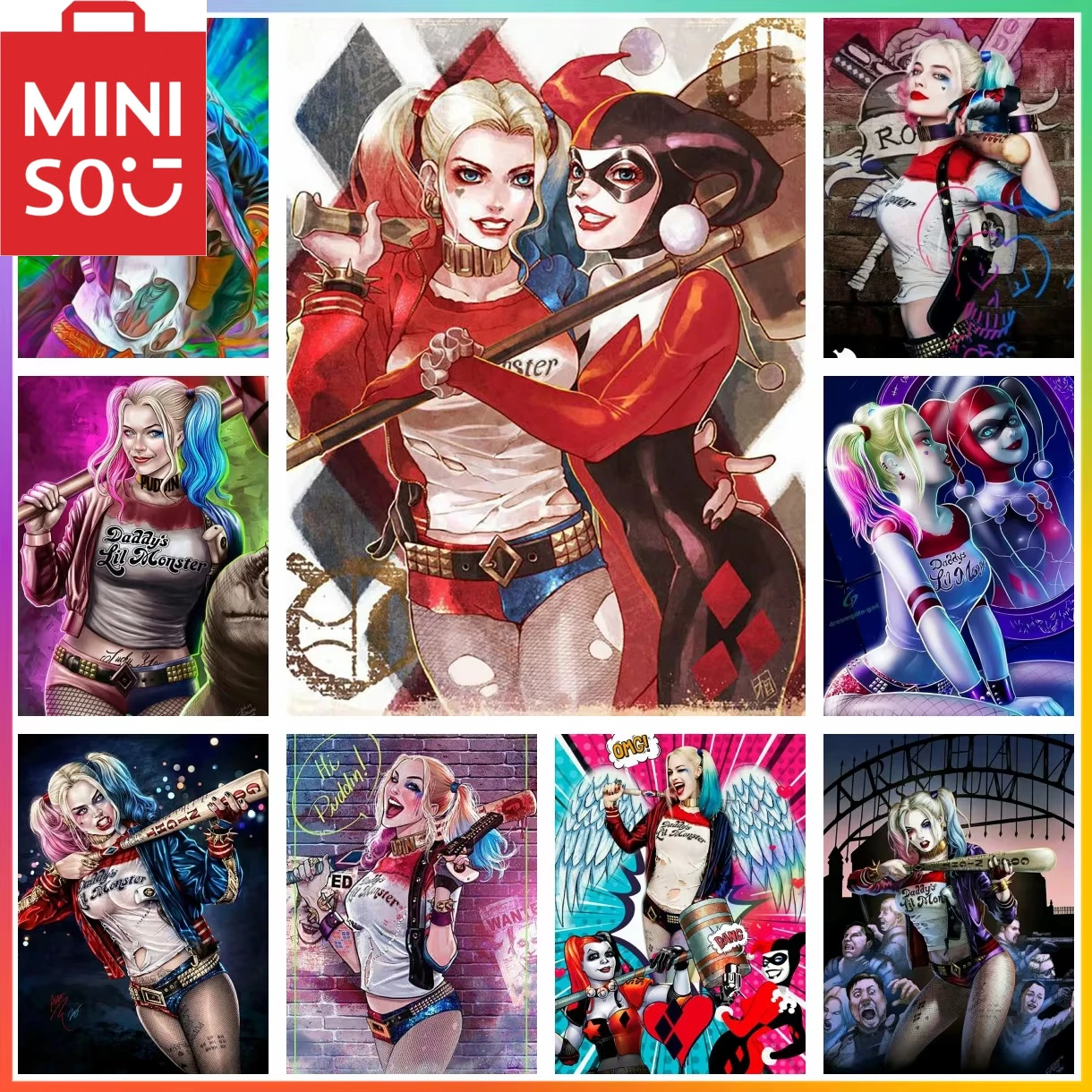 

MINISO Oil Painting By Number Marvel movies Harlequin Home Decoration Wall Bedroom Living Room Decor Funny Best Gift Frameelss