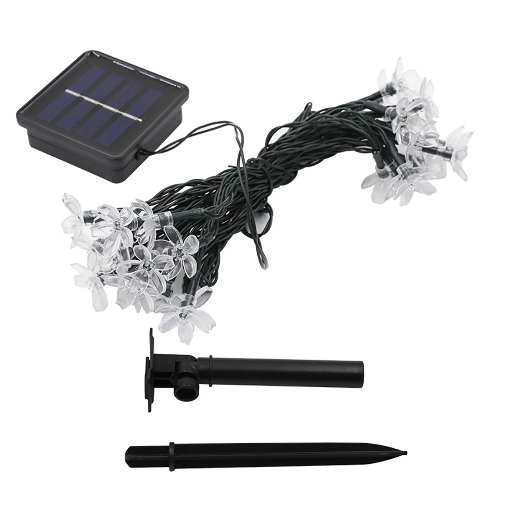 Solar Flower String LightsLEDs OutdoorWaterproof BatterySolar Powered StringFor Home Fence Yard decorazione dell'albero di natale