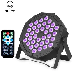 ALIEN 36 LED Ultraviolet UV Black Flat Par Light DMX 512 DJ Disco Party Holiday Xmas Wedding Birthday Sound Activated Stage Lamp