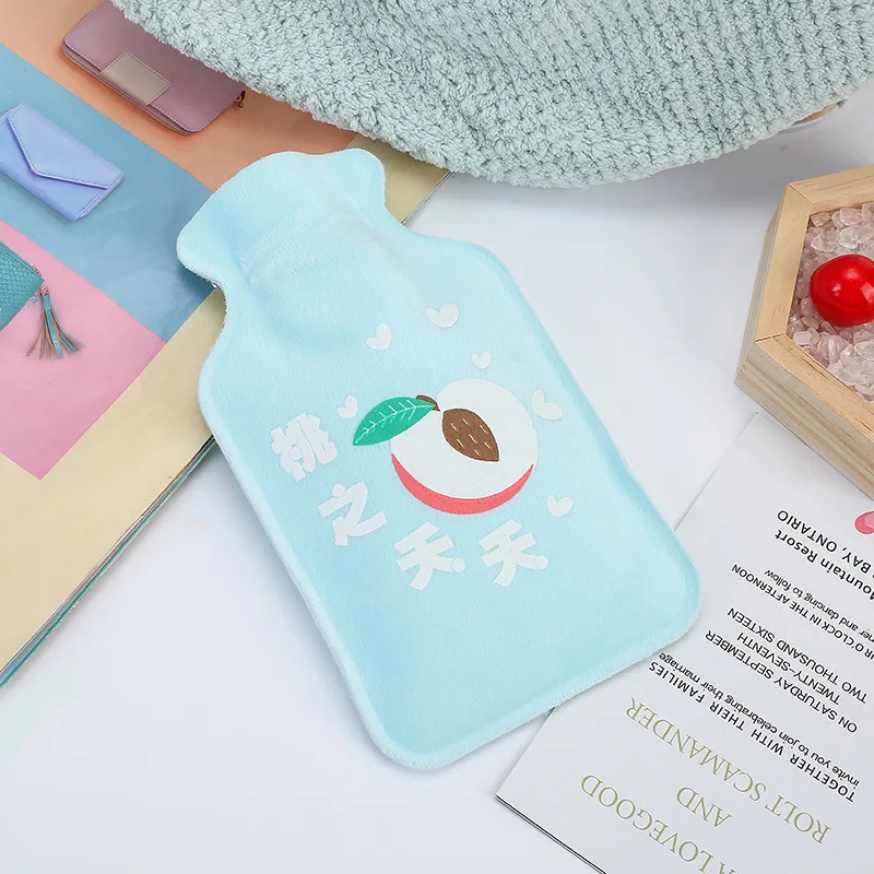 Hot water bag cartoon fruit text water hot water bag soft plush cloth water warm handbag explosion-proof water warm baby