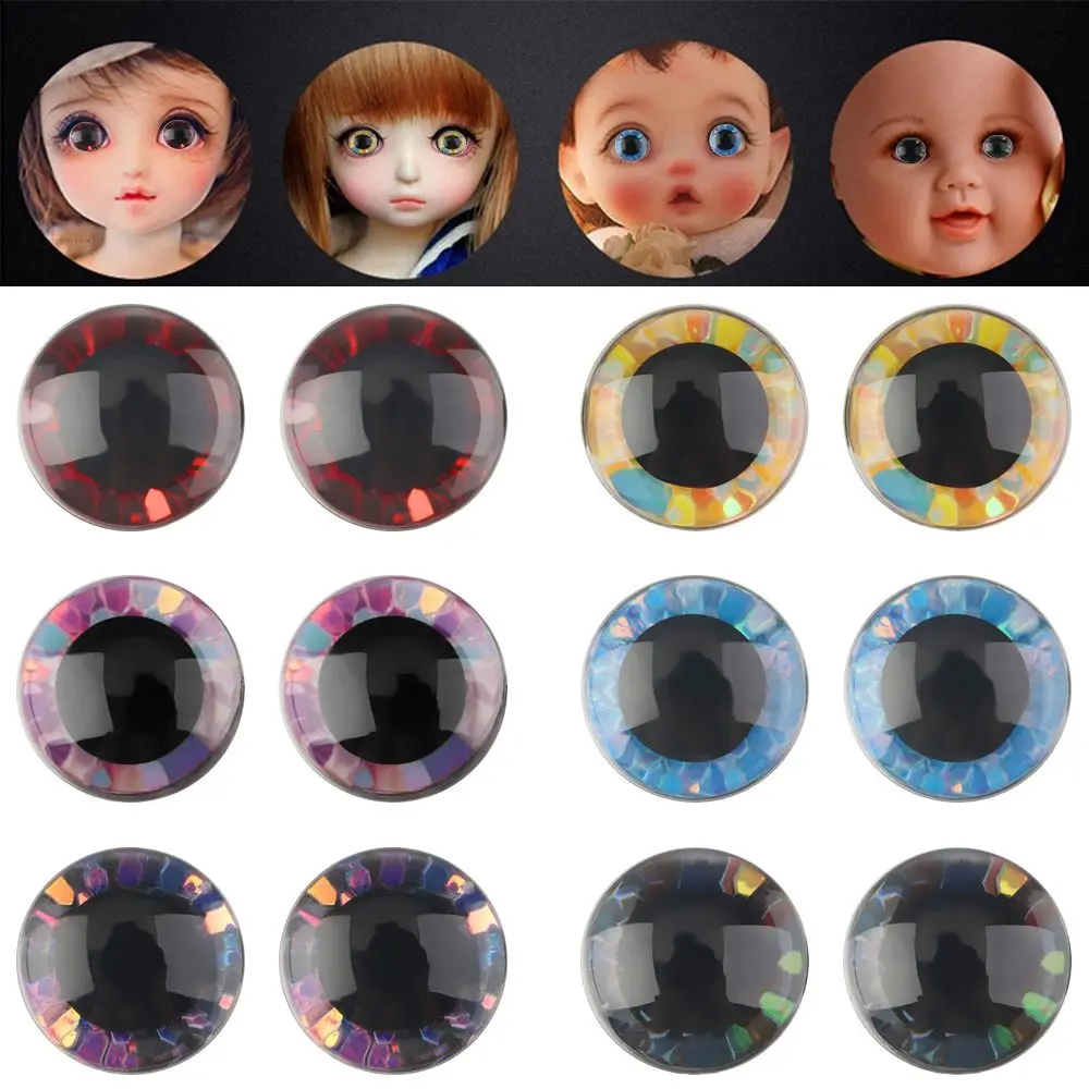 Glitter 14/16/18/20/25mm with Hard Washer Stuffed Toys Doll Supplies Eyes with Eyelashes Safety Eyes 3D Eyes